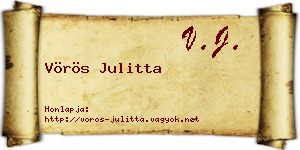 Vörös Julitta névjegykártya